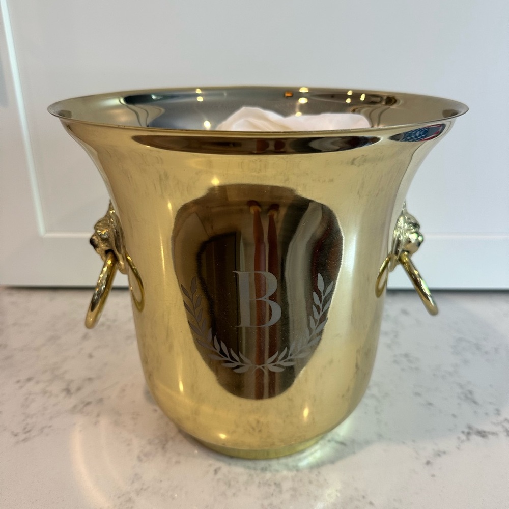 Gold Ice Bucket with Handles - B